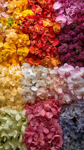 彩色花朵密集排列