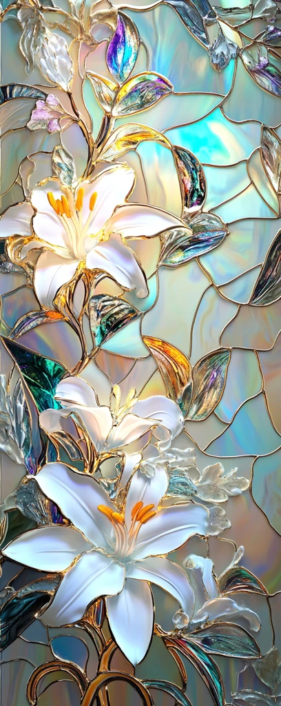 鸢尾花玻璃艺术