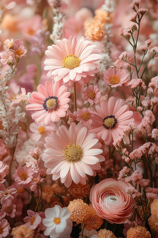 粉色金色花艺婚礼卡