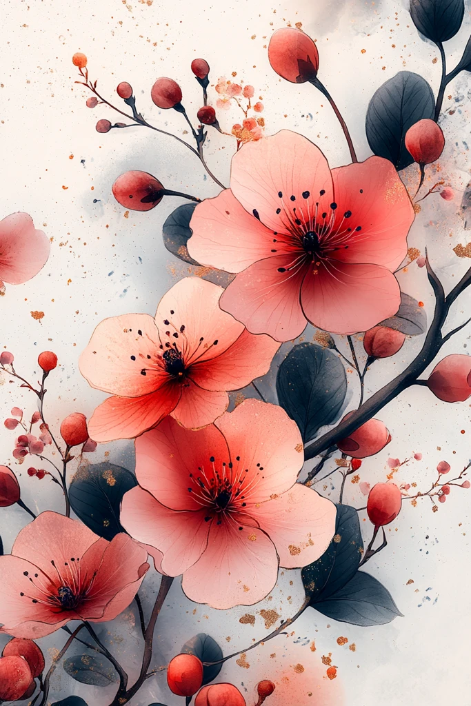 粉色金色花艺婚礼卡