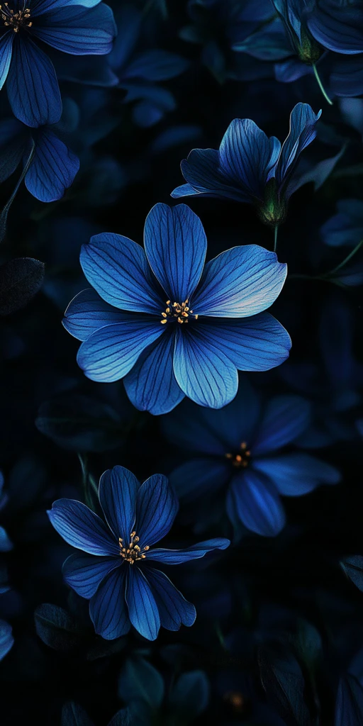 蓝花暗背景