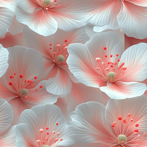 粉白花朵数字艺术