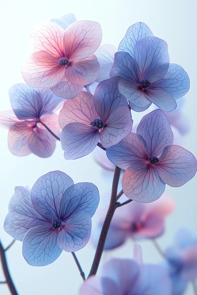 紫色绣球花细节