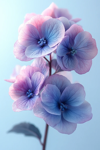 紫色绣球花细节