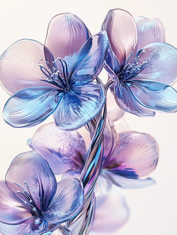 玻璃花与金属茎