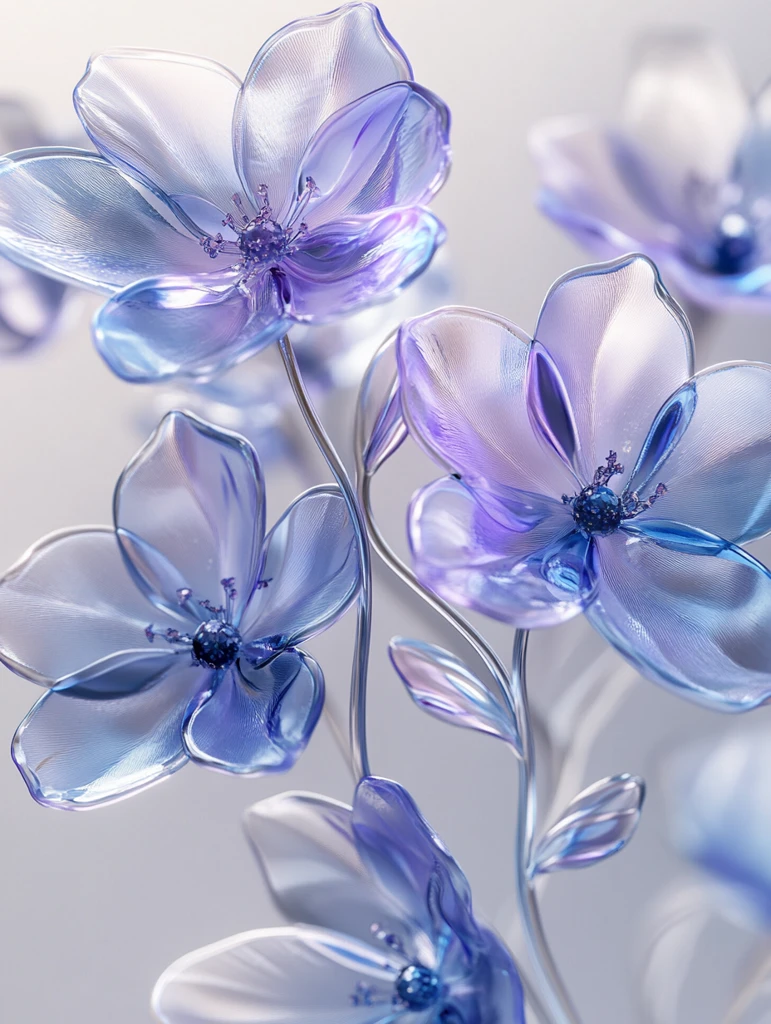 玻璃花与金属茎