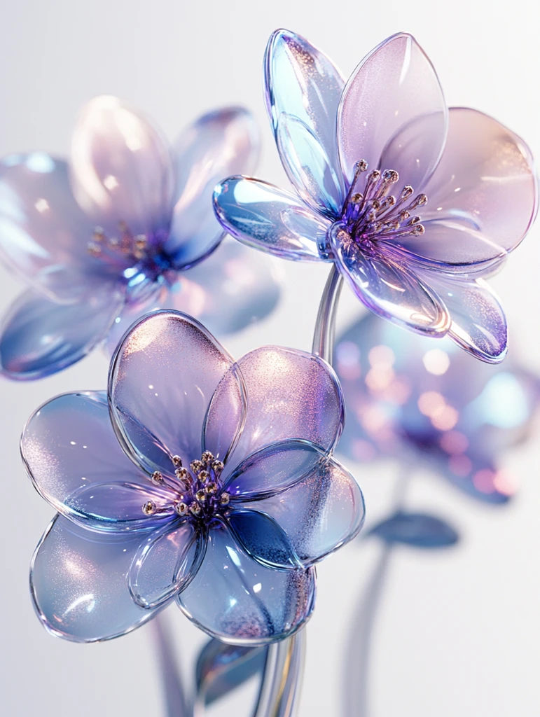 玻璃花与金属茎