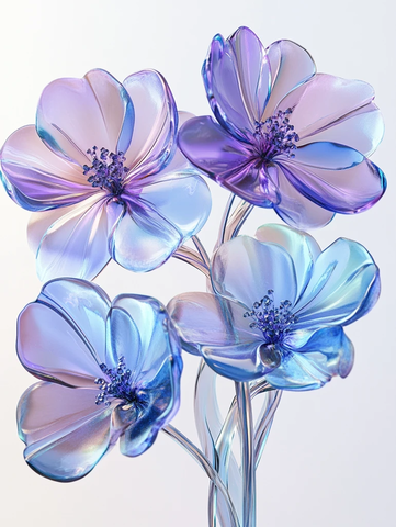 玻璃花与金属茎