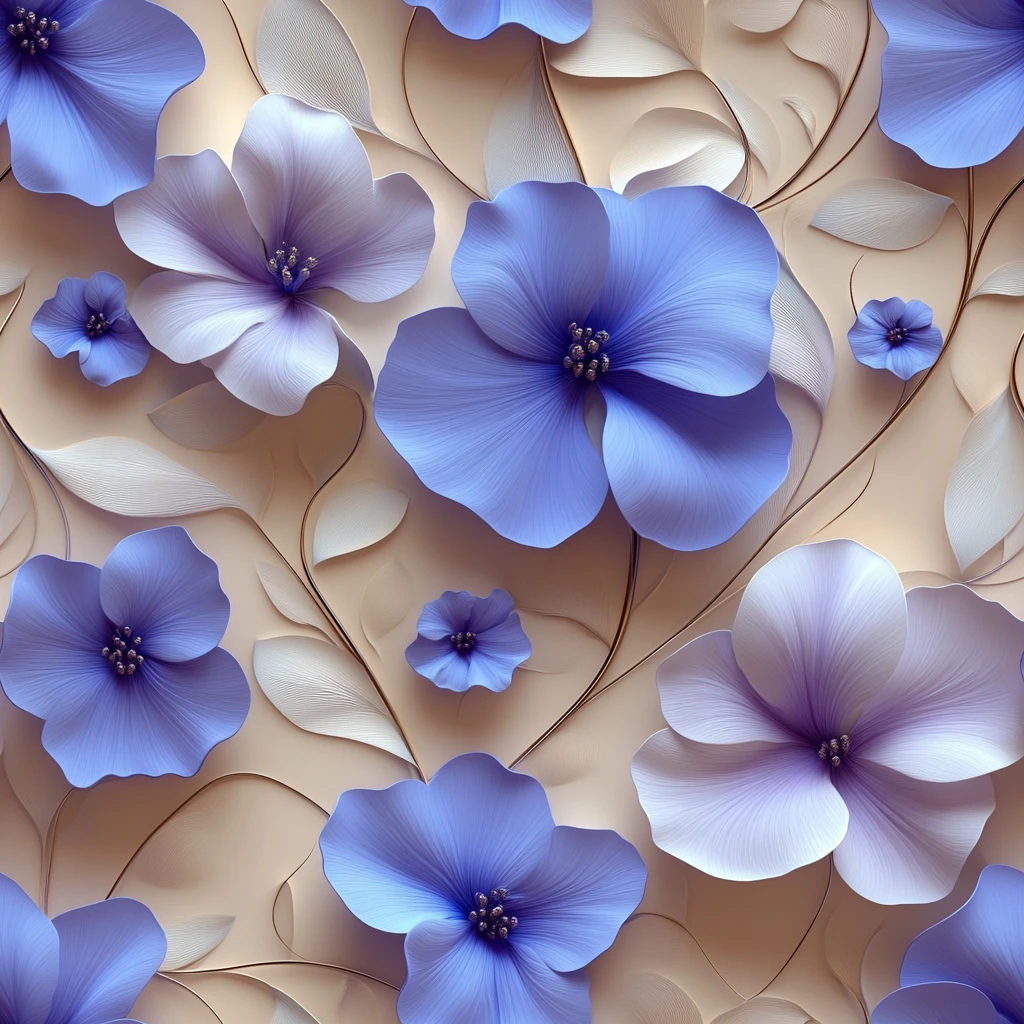 蓝紫花纹针织图案