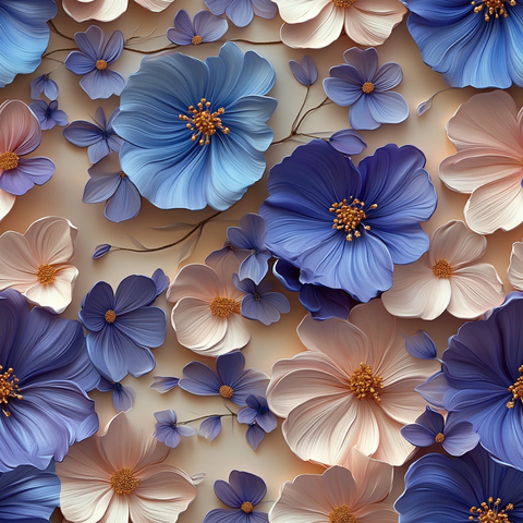 蓝紫花纹针织图案