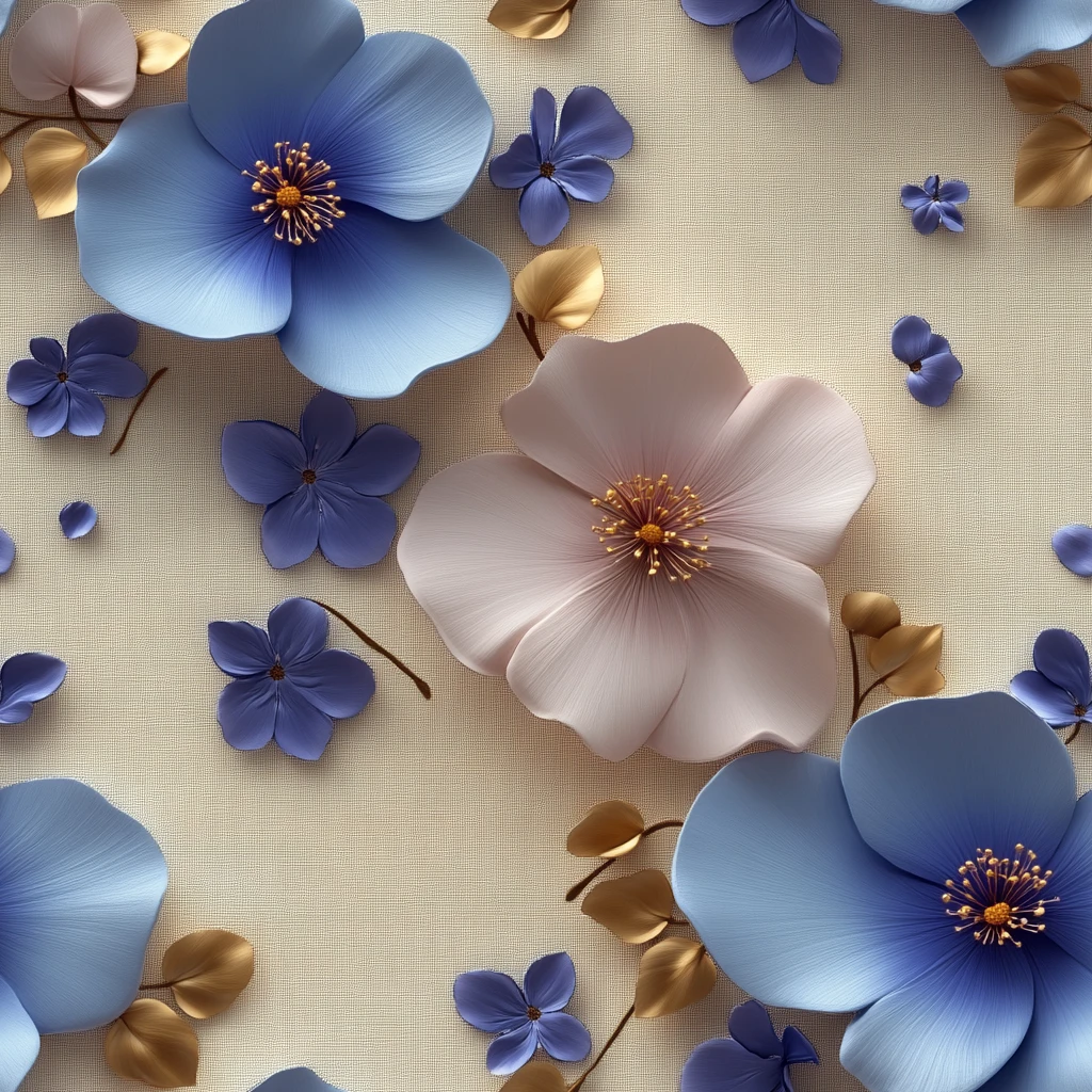 蓝紫花纹针织图案