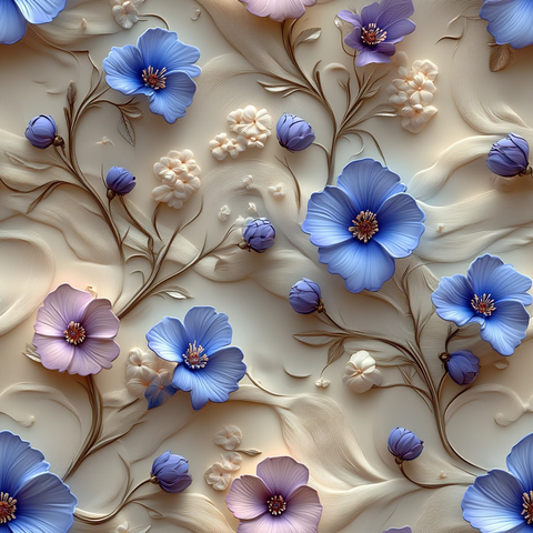 蓝紫花纹针织图案