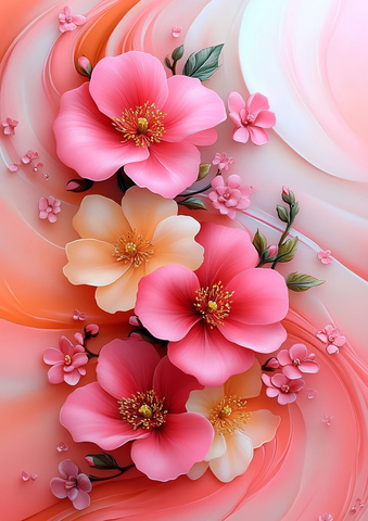 粉色花朵流动纹理