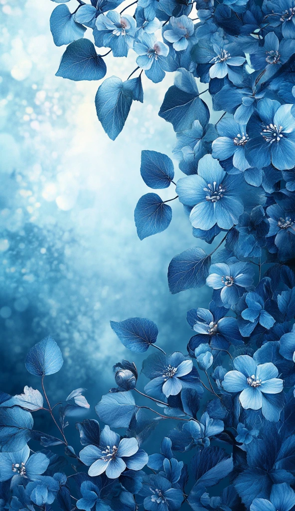 蓝色花纹图案细节