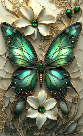 翡翠蝴蝶水晶花纹