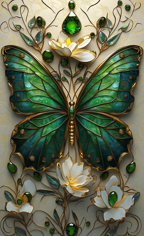 翡翠蝴蝶水晶花纹