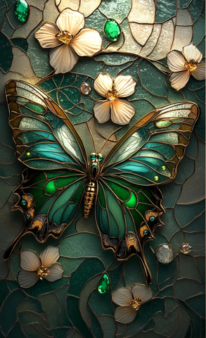 翡翠蝴蝶水晶花纹