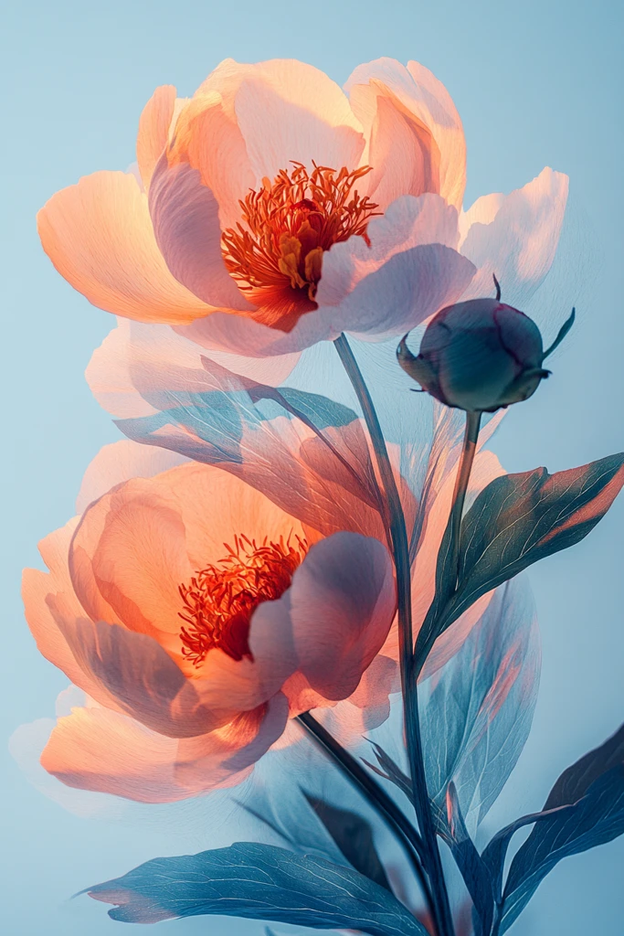 牡丹花多次曝光