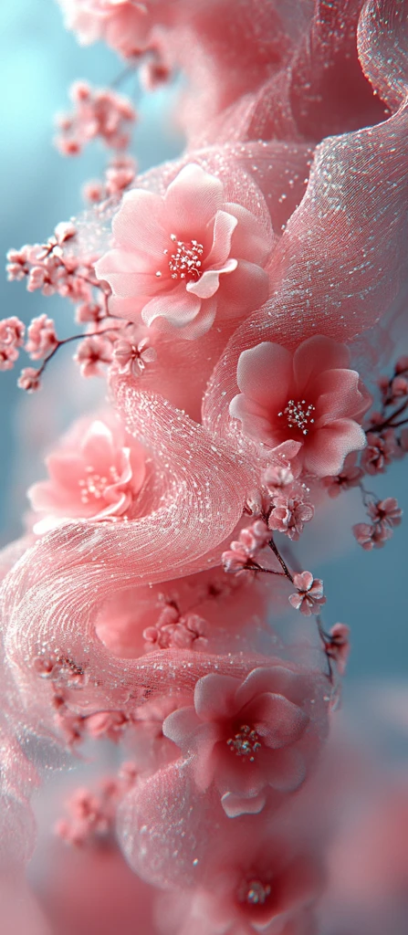 粉色玫瑰花布艺悬浮