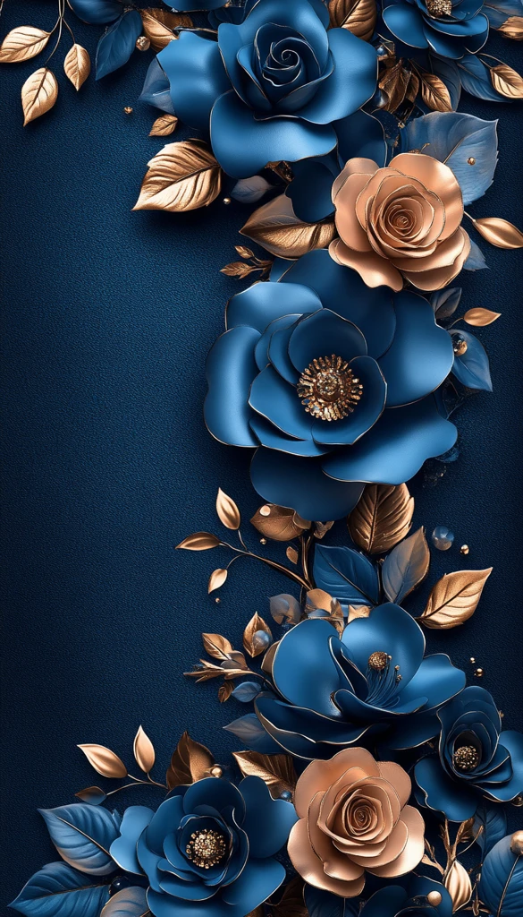 皇家蓝玫瑰金花环