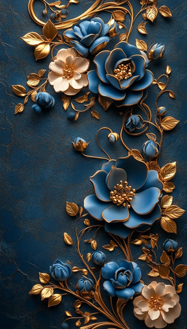 皇家蓝玫瑰金花环