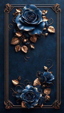 皇家蓝玫瑰金花环