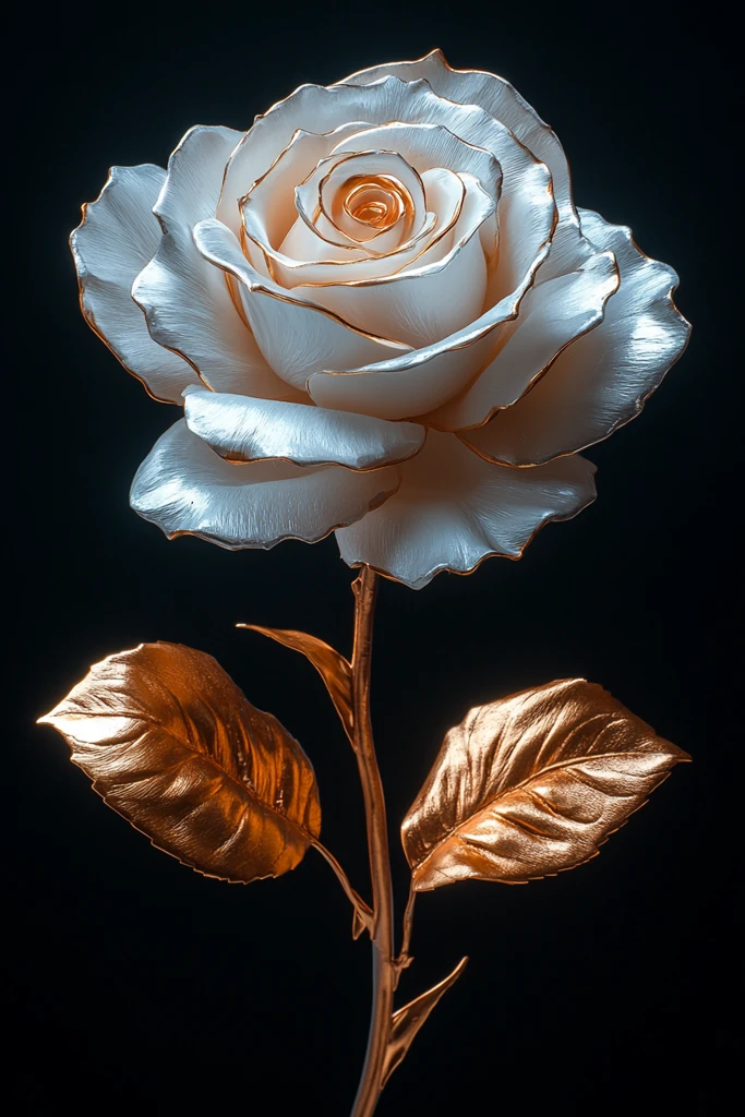 白色玫瑰黄金叶