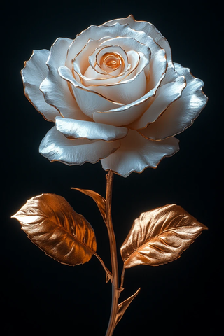 白色玫瑰黄金叶