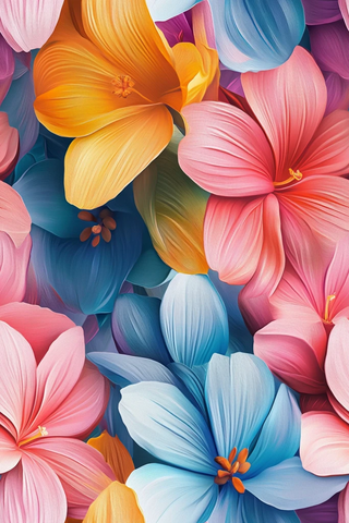 三维油画花卉图案