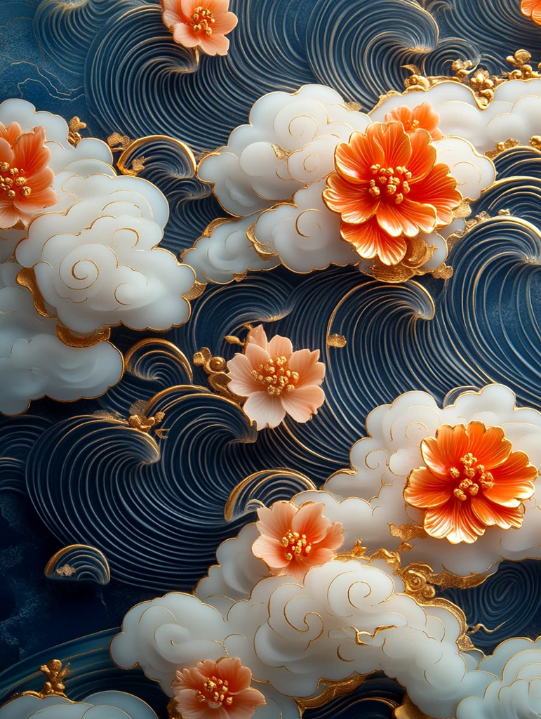 金色云纹祥瑞图