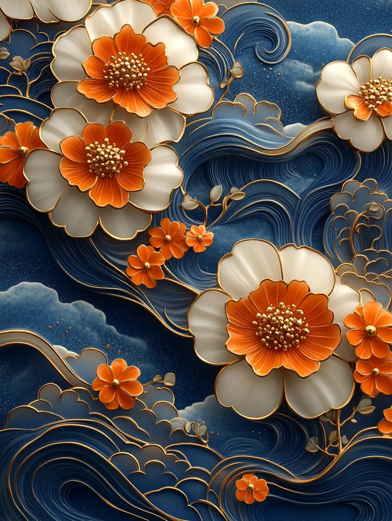 金色云纹祥瑞图