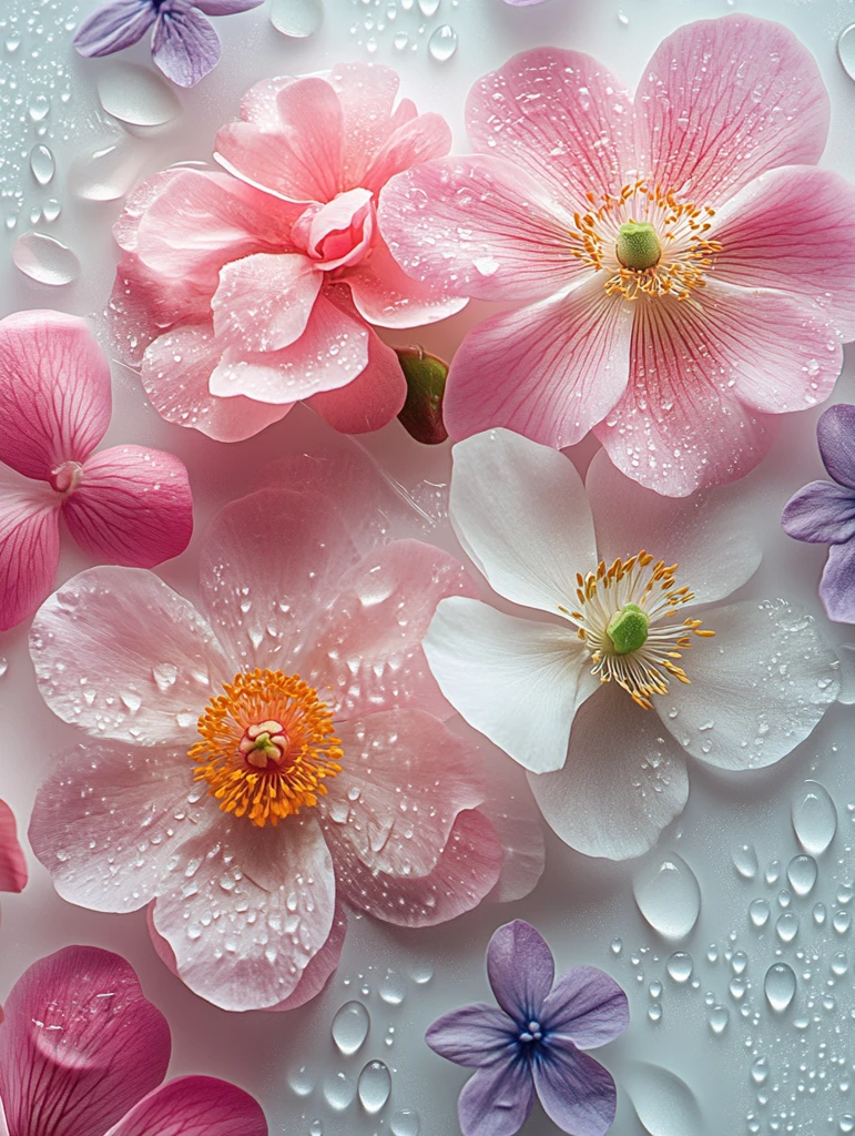 茉莉牡丹樱花图