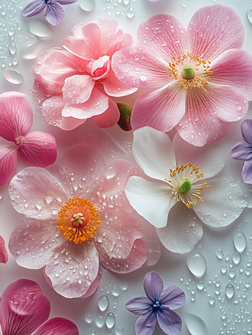 茉莉牡丹樱花图