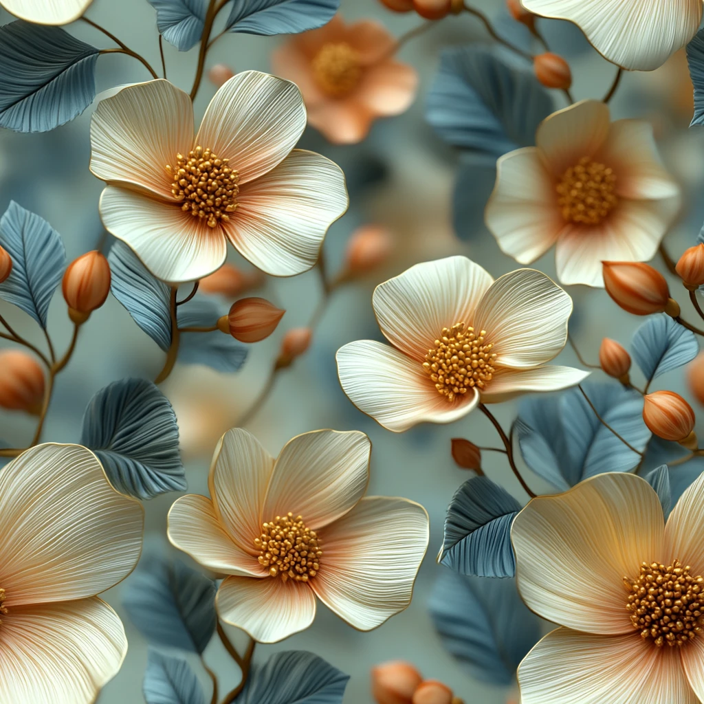 三维花卉渲染图案