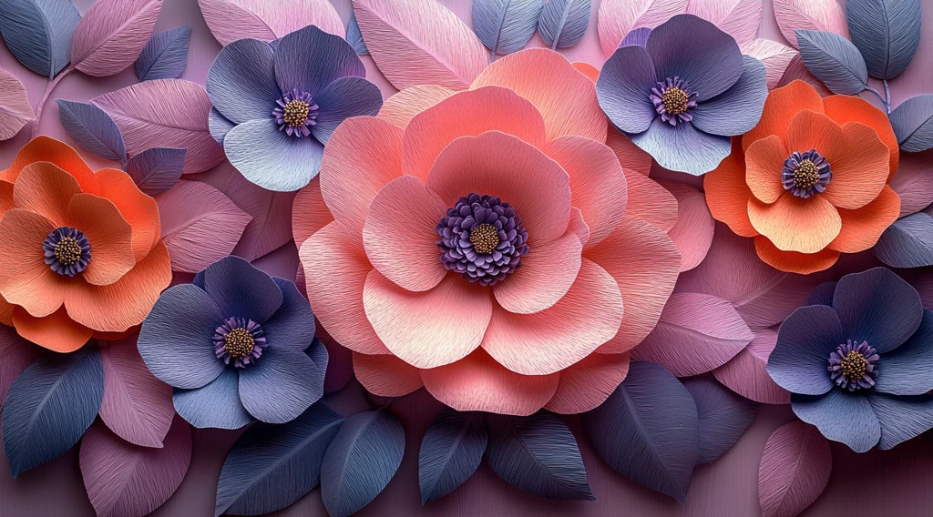 粉色紫色纸花背景