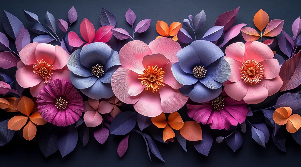 粉色紫色纸花背景