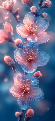 蓝粉大理石花纹背景