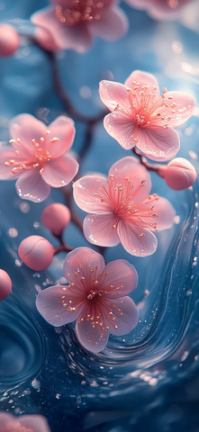 蓝粉大理石花纹背景