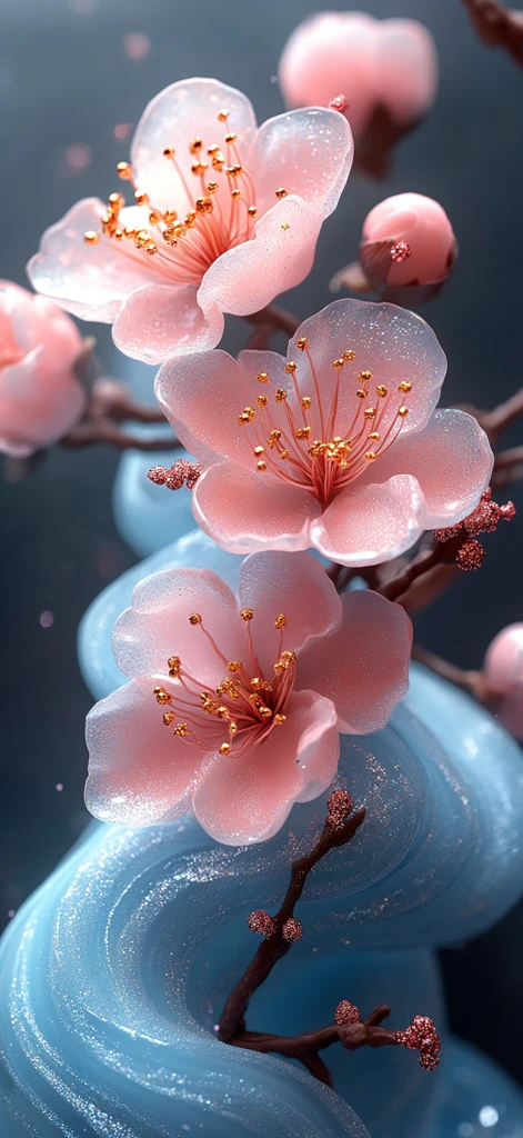 蓝粉大理石花纹背景