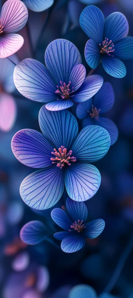紫蓝渐变花卉特写