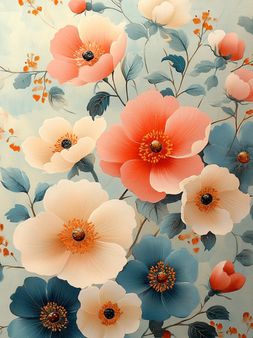 复古花卉印花图案