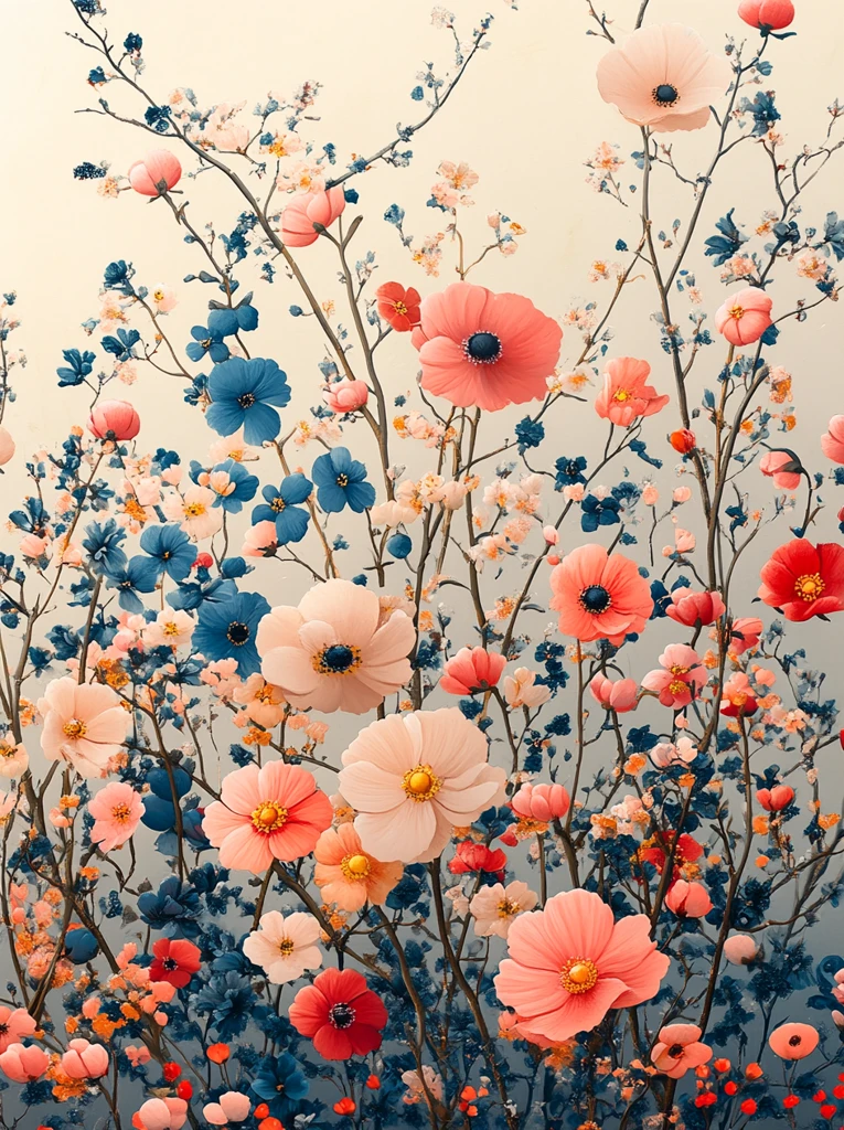 复古花卉印花图案