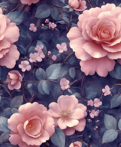 复古玫瑰花纹图案