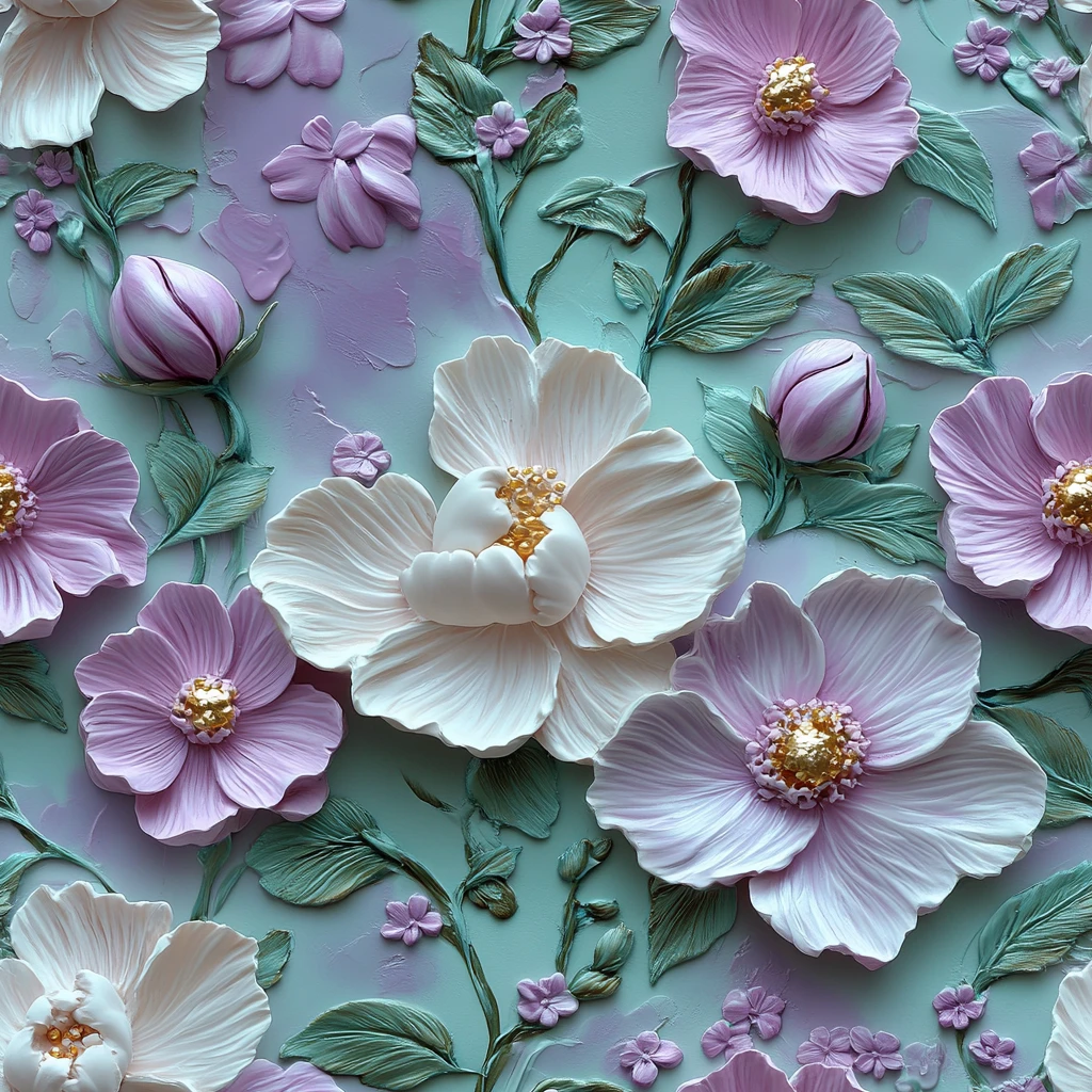 紫色花纹粘土细节