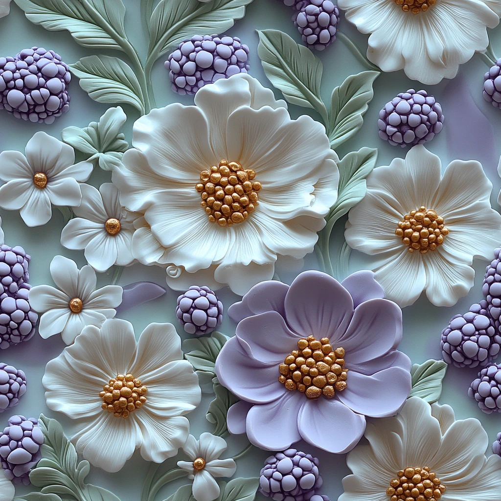 紫色花纹粘土细节