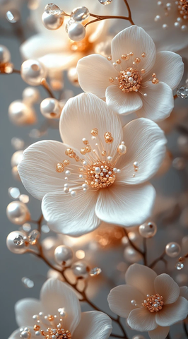 珍珠花卉背景图