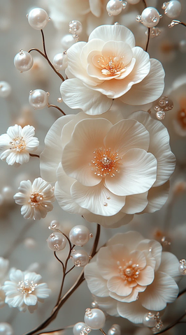 珍珠花卉背景图