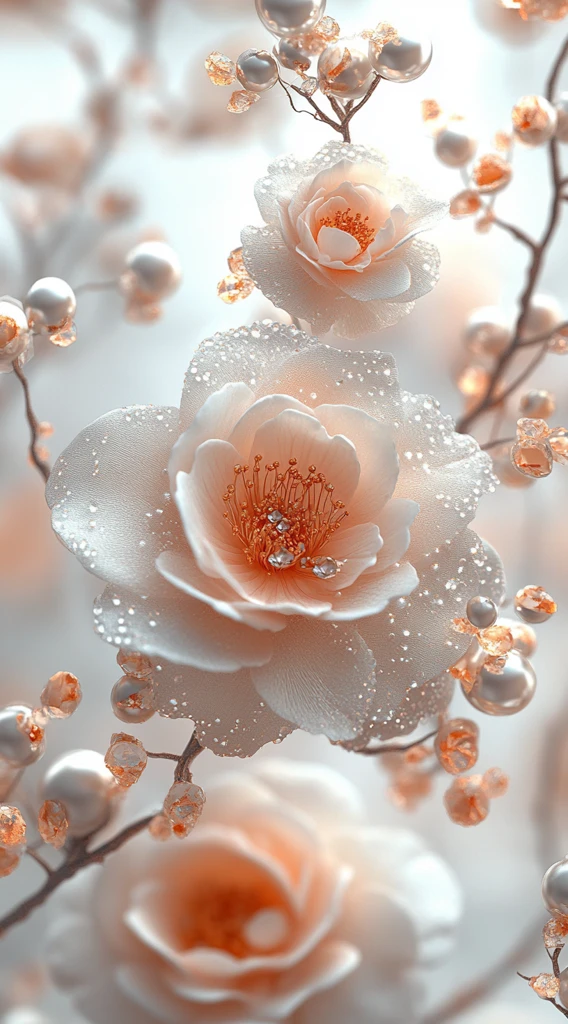 珍珠花卉背景图