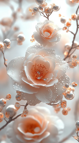 珍珠花卉背景图