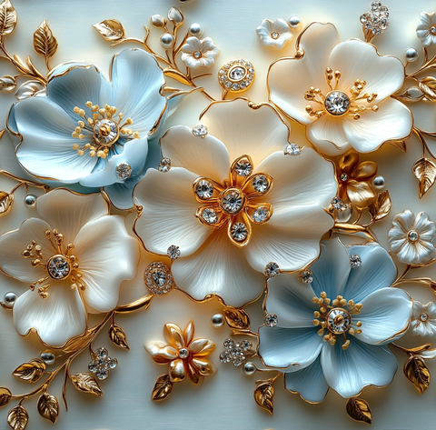 花朵珠宝墙纸